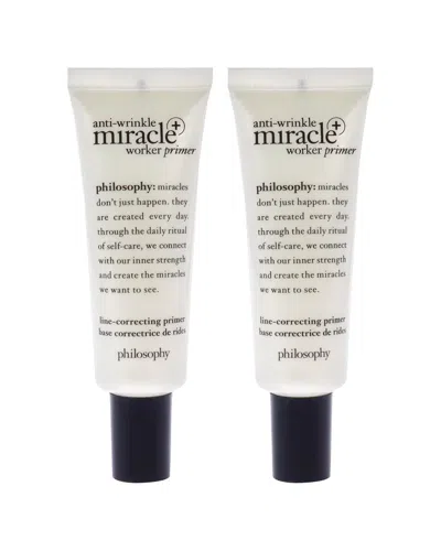 Philosophy Di Lorenzo Serafini Philosophy Women's 0.9oz Anti-wrinkle Miracle Worker Primer Plus Line-correcting Primer - Pack Of 2 In Transparent
