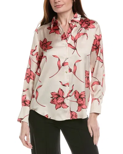 Philosophy Di Lorenzo Serafini Philosophy Woven Flowy Satin Top In Neutral