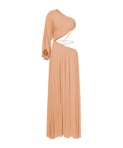 Philosophy Di Lorenzo Serafini Pink Cut-out Gown  In Brown