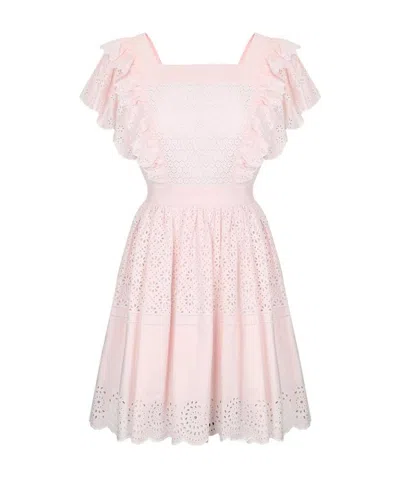 Philosophy Di Lorenzo Serafini Pink Hollowed-out Dress