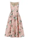 Philosophy Di Lorenzo Serafini Pink Linen Midi Dress In Pink