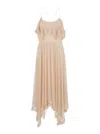 Philosophy Di Lorenzo Serafini Pink Long Dress With Crossed Straps On The Back In Lace Woman In Pink