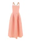Philosophy Di Lorenzo Serafini Pink Long Dress With Bustier And Criss-crossed Straps On The Rear