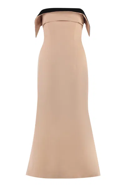 Philosophy Di Lorenzo Serafini Pink Off-the-shoulder Pencil Dress For Women | Ss23 Collection