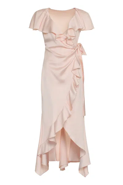 Philosophy Di Lorenzo Serafini Pink Ruffled Wrap Dress For Women