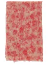 PHILOSOPHY DI LORENZO SERAFINI PINK STOLE WITH ALL-OVER FLOREAL PRINT IN TULLE WOMAN