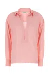 Philosophy Di Lorenzo Serafini Stretch Viscose Blouse With Collar And Long Sleeves In Pink