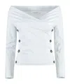 Philosophy Di Lorenzo Serafini Modern Crepe Blouse With Side Button Fastening