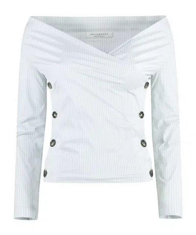 PHILOSOPHY DI LORENZO SERAFINI PHILOSOPHY DI LORENZO SERAFINI PINSTRIPED BLOUSE