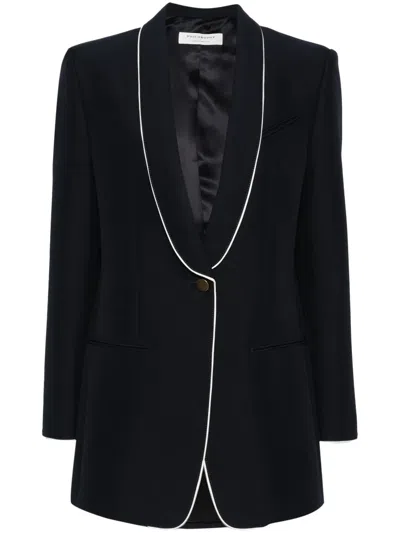 Philosophy Di Lorenzo Serafini Contrasting Pipe-trim Blazer In Blu