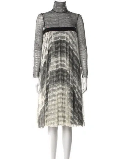 Pre-owned Philosophy Di Lorenzo Serafini Plaid Print Knee-length Dress W/ Tags In Black