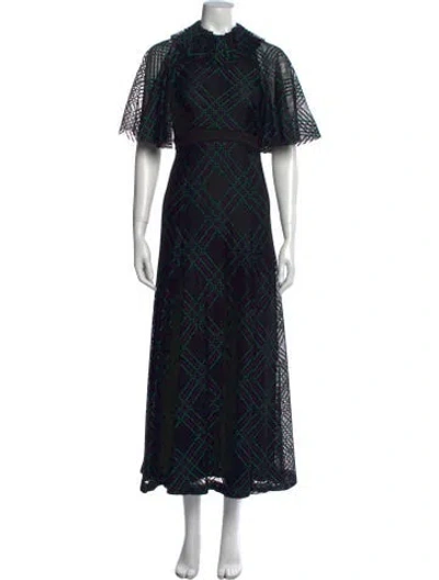 Pre-owned Philosophy Di Lorenzo Serafini Plaid Print Long Dress In Black