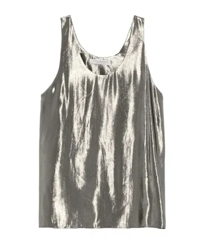 PHILOSOPHY DI LORENZO SERAFINI PLATINUM-TONE SILK TOP