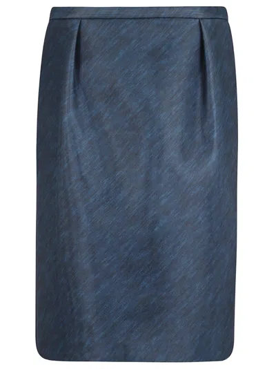 Philosophy Di Lorenzo Serafini Pleat Detailed Midi Skirt In Blue