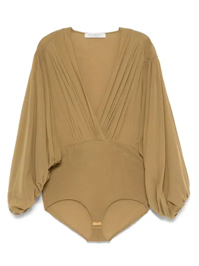 Philosophy Di Lorenzo Serafini Pleated Bodysuit In Green