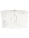 Philosophy Di Lorenzo Serafini Pleated Button-up Tube Top In Grey