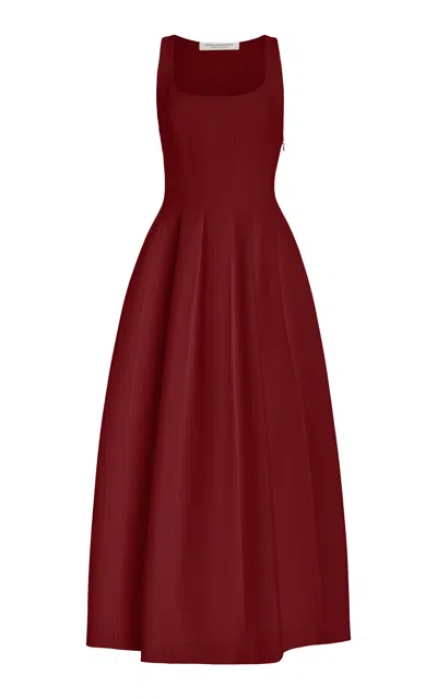 Philosophy Di Lorenzo Serafini Pleated Crepe Midi Dress In Red