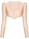 Philosophy Di Lorenzo Serafini Pleated Crop Top In 中性色