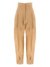 Philosophy Di Lorenzo Serafini High-waisted Trousers Pleated Cuffed Hem In Neutrals
