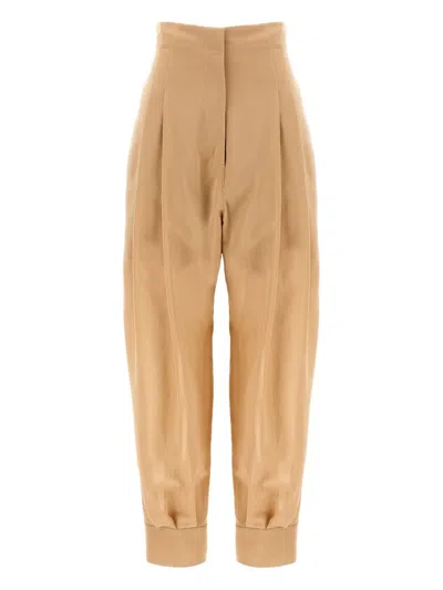 Philosophy Di Lorenzo Serafini Pleated High-waisted Trousers In Beige