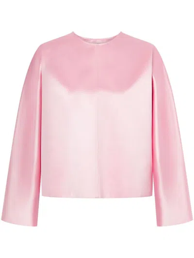 Philosophy Di Lorenzo Serafini Pleated Long-sleeve Blouse In Pink