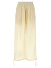 Philosophy Di Lorenzo Serafini Pleated Trousers With Elastic Waistband And Drawstring Hem In White