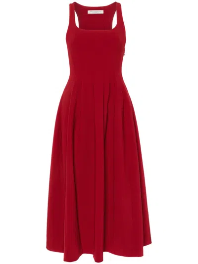 Philosophy Di Lorenzo Serafini Pleated-skirt Midi Dress In Red