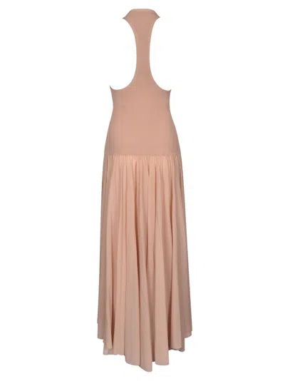 Philosophy Di Lorenzo Serafini Pleated Skirt Sleeveless Dress In Sand