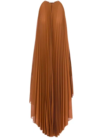 Philosophy Di Lorenzo Serafini Pleated Sleeveless Dress In Brown