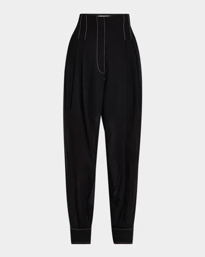 Philosophy Di Lorenzo Serafini Pleated Tapered-leg Trousers In Multi Black