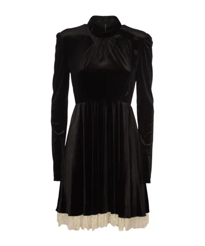 Philosophy Di Lorenzo Serafini Pleated Velvet Dress In Black