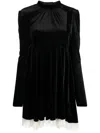 Philosophy Di Lorenzo Serafini Pleated Velvet Dress In Black