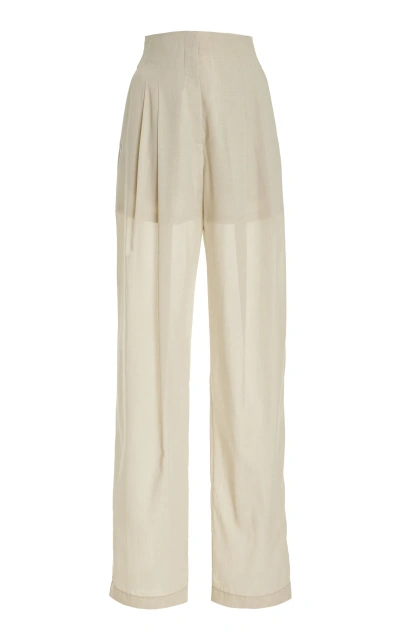 Philosophy Di Lorenzo Serafini Pleated Wool-blend Wide-leg Pants In Grey