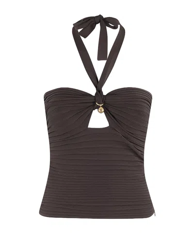Philosophy Di Lorenzo Serafini Plissé-effect Halterneck Top In Black
