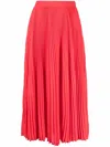 Philosophy Di Lorenzo Serafini Plissé Midi Skirt In Rot
