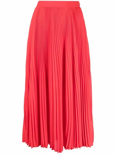 Philosophy Di Lorenzo Serafini Plissé Midi Skirt In Rot