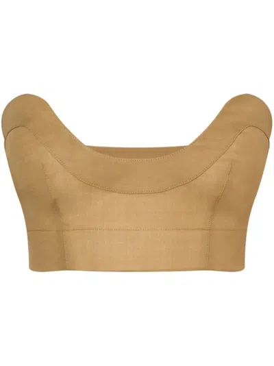 Philosophy Di Lorenzo Serafini Plunging U-neck Crop Top In 绿色