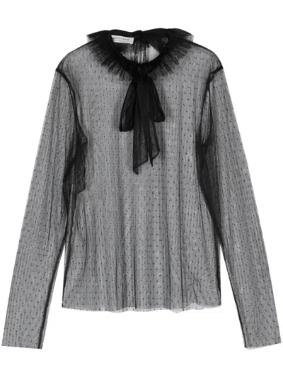 Philosophy Di Lorenzo Serafini Sheer Tulle Shirt In Black