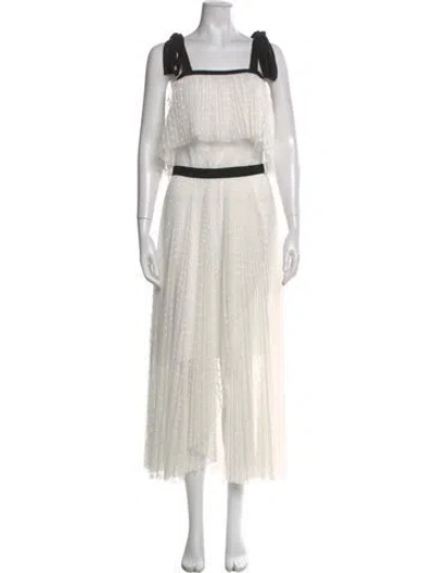 Pre-owned Philosophy Di Lorenzo Serafini Polka Dot Print Long Dress In White