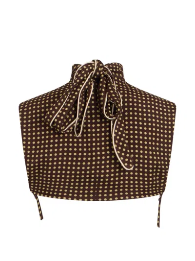 Philosophy Di Lorenzo Serafini Polka-dot High-neck Cropped Top In Brown