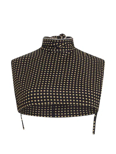 Philosophy Di Lorenzo Serafini Polka-dot High-neck Top In Burgundy