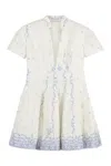 Philosophy Di Lorenzo Serafini Printed Short-sleeve A-line Mini Dress In White