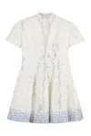 Philosophy Di Lorenzo Serafini Printed Short-sleeve A-line Mini Dress In White
