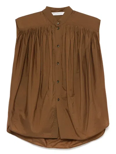 Philosophy Di Lorenzo Serafini Poplin Shirt In Brown