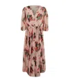 Philosophy Di Lorenzo Serafini Multicolor Long Dress With All-over Floral Print In Tech Fabric Woman In Brown