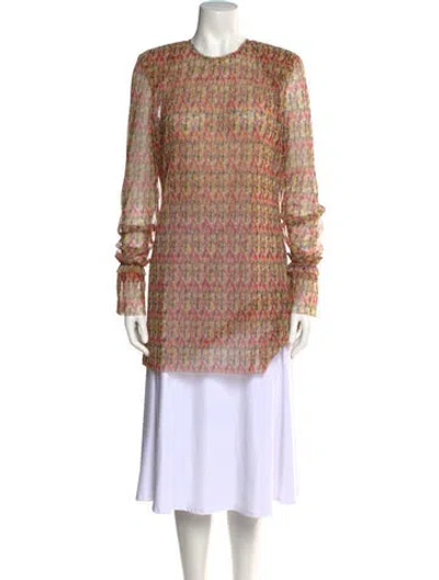 Pre-owned Philosophy Di Lorenzo Serafini Printed Crew Neck Tunic In Pink