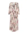 Philosophy Di Lorenzo Serafini Floral Pattern Midi Dress With Elegant Drape In Neutral
