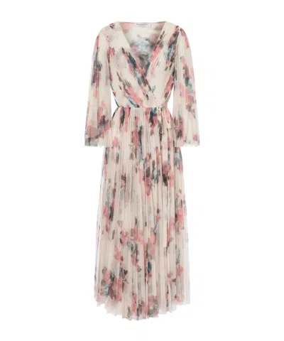 Philosophy Di Lorenzo Serafini Flowing Maxi Dress With Pleated Design In Multi