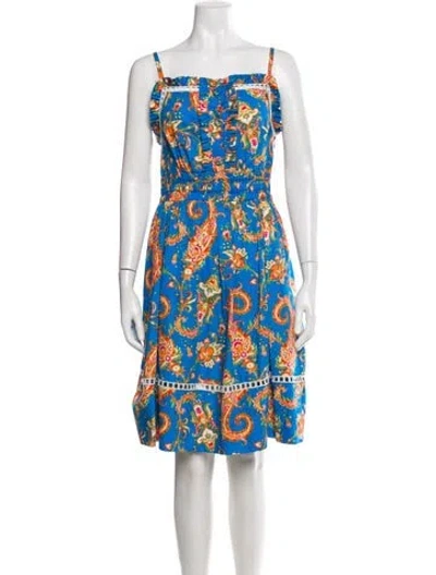 Pre-owned Philosophy Di Lorenzo Serafini Printed Knee-length Dress In Blue