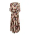 Philosophy Di Lorenzo Serafini Multicolor Long Dress With All-over Floral Print In Tech Fabric Woman In Nude